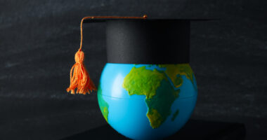 Graduation in high school and university concept Graduation in high school and university concept