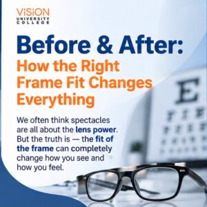 Read more about the article Why Proper Spectacle Frame Fitting Matters: Practical Opticianry Skills at Vision University College